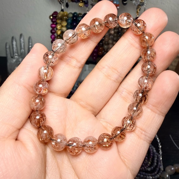 7.5mm Super Seven Bracelet | Genuine Melody Stone | High Vibe Crystal - Picture 4 of 4